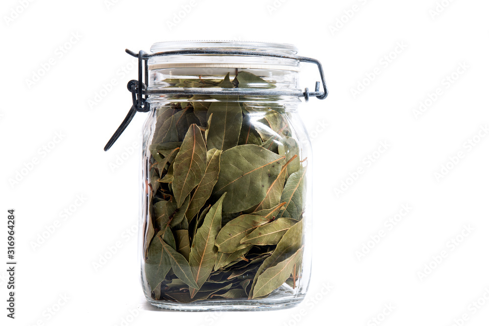 jar with bay laurel leafs jar with bay laurel leafs