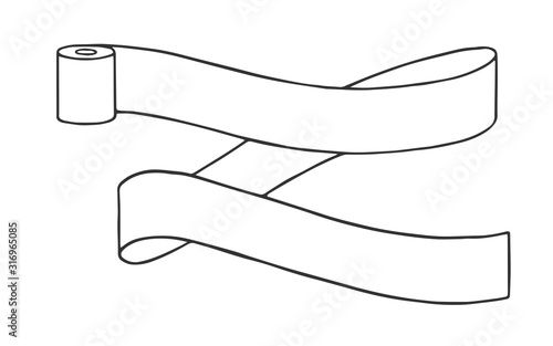 Unwound roll of toilet paper with place for text. Vector illustration