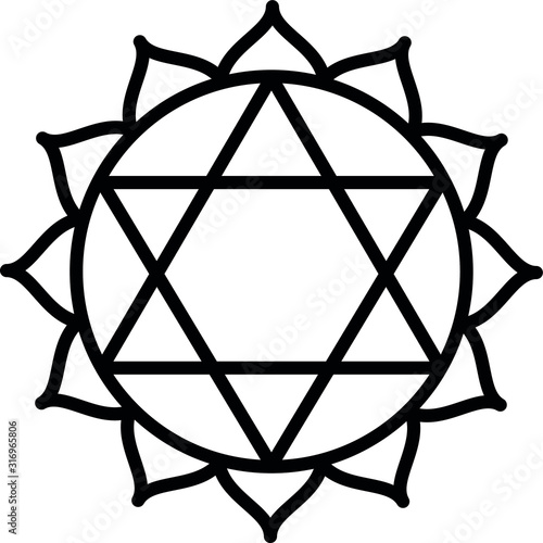 Chakra Anahata - schwarz - Herz