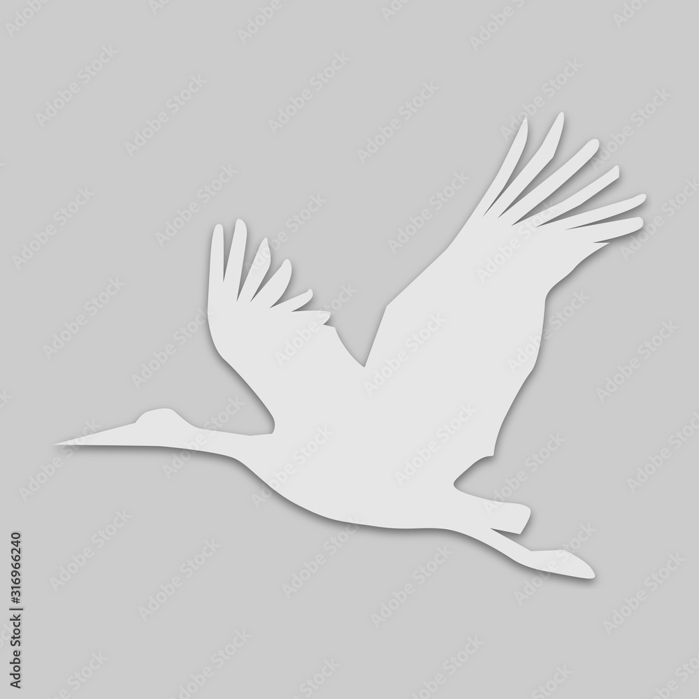 Naklejka premium stork bird in bright colors