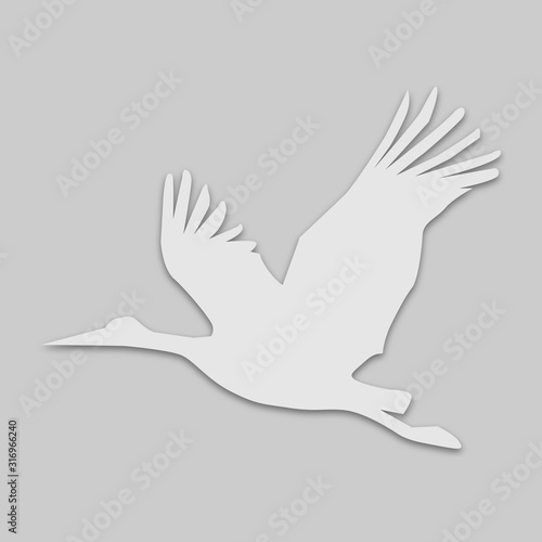 stork bird in bright colors