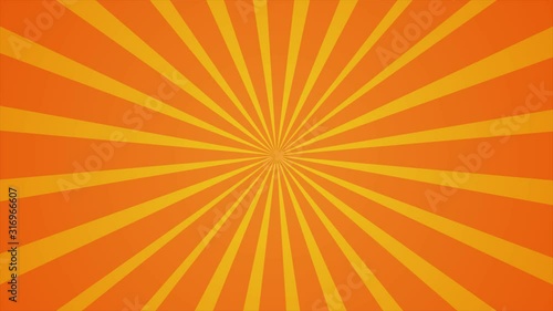 Wallpaper Mural yellow and orange sunburst rotating background.Cartoon sunburst vintage.seamless loop. Torontodigital.ca