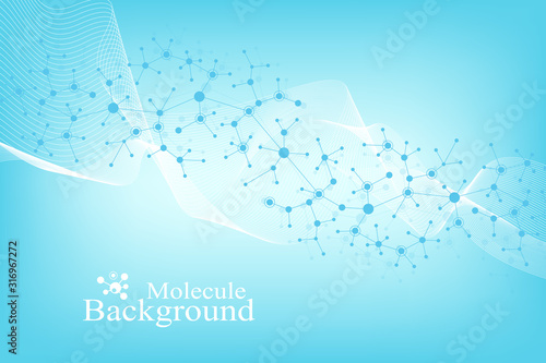 Scientific vector illustration genetic engineering and gene manipulation concept. DNA helix, DNA strand, molecule or atom, neurons. Abstract structure for Science or medical background. CRISPR CAS9.