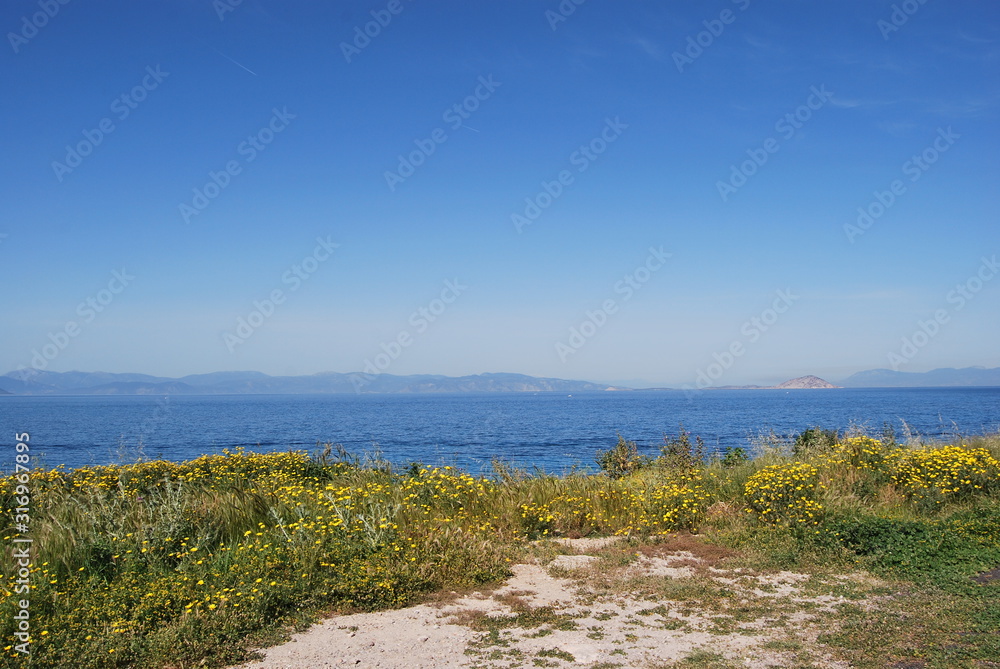 Eghina, Egina, Aegina, Grecia 2018-  island of Greece from the Aegean Sea in the Saronic Gulf