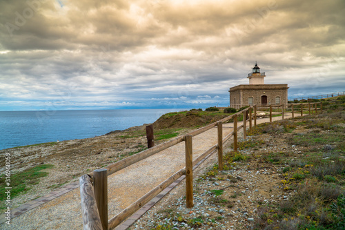 Far de Punta Sarnella (Punta Sarnella Lighthouse) in Port de la Selva, Costa Brava, Catalonia, Spain