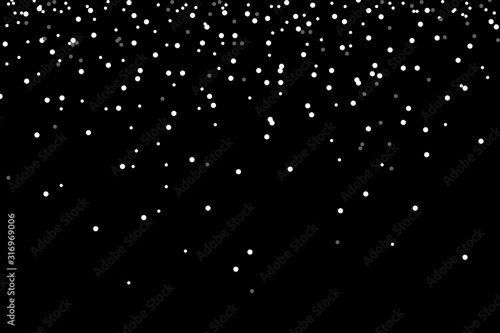 Falling snow isolated on black background Falling snow isolated on black background