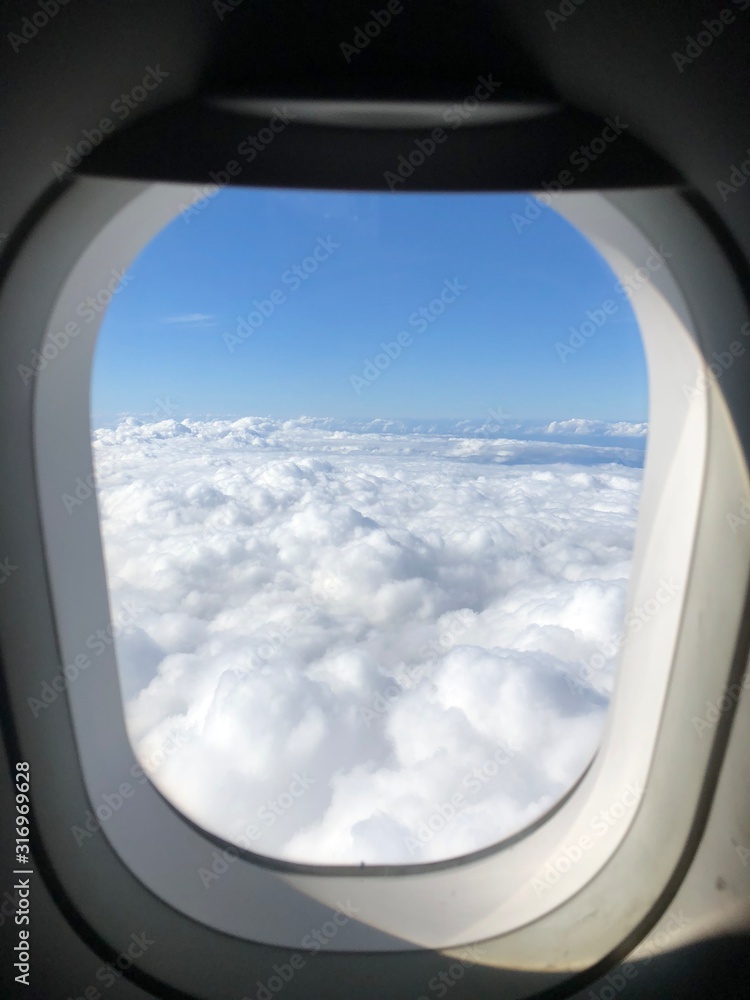 View from window of an airplane View from window of an airplane