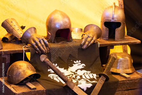 Fotografie Medieval swords, helmets and other details