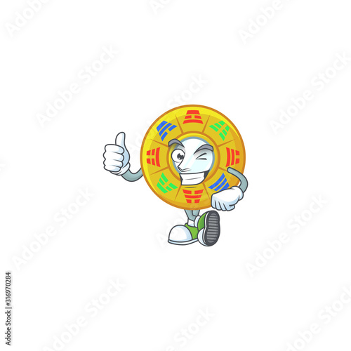An icon of chinese circle feng shui making Thumbs up gesture