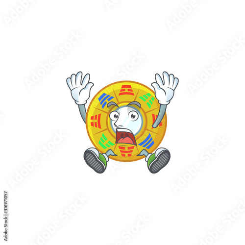 An icon character of chinese circle feng shui style with shocking gesture