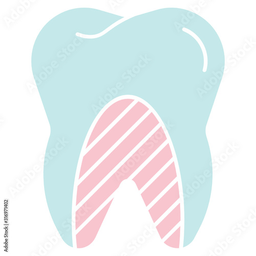 Teeth Roots Vector colorful Icon Dental Skin Gum Design Concept