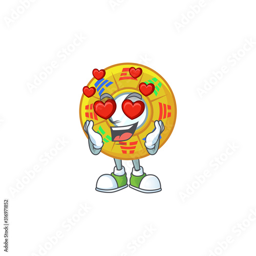 falling in love cute chinese circle feng shui cartoon character design