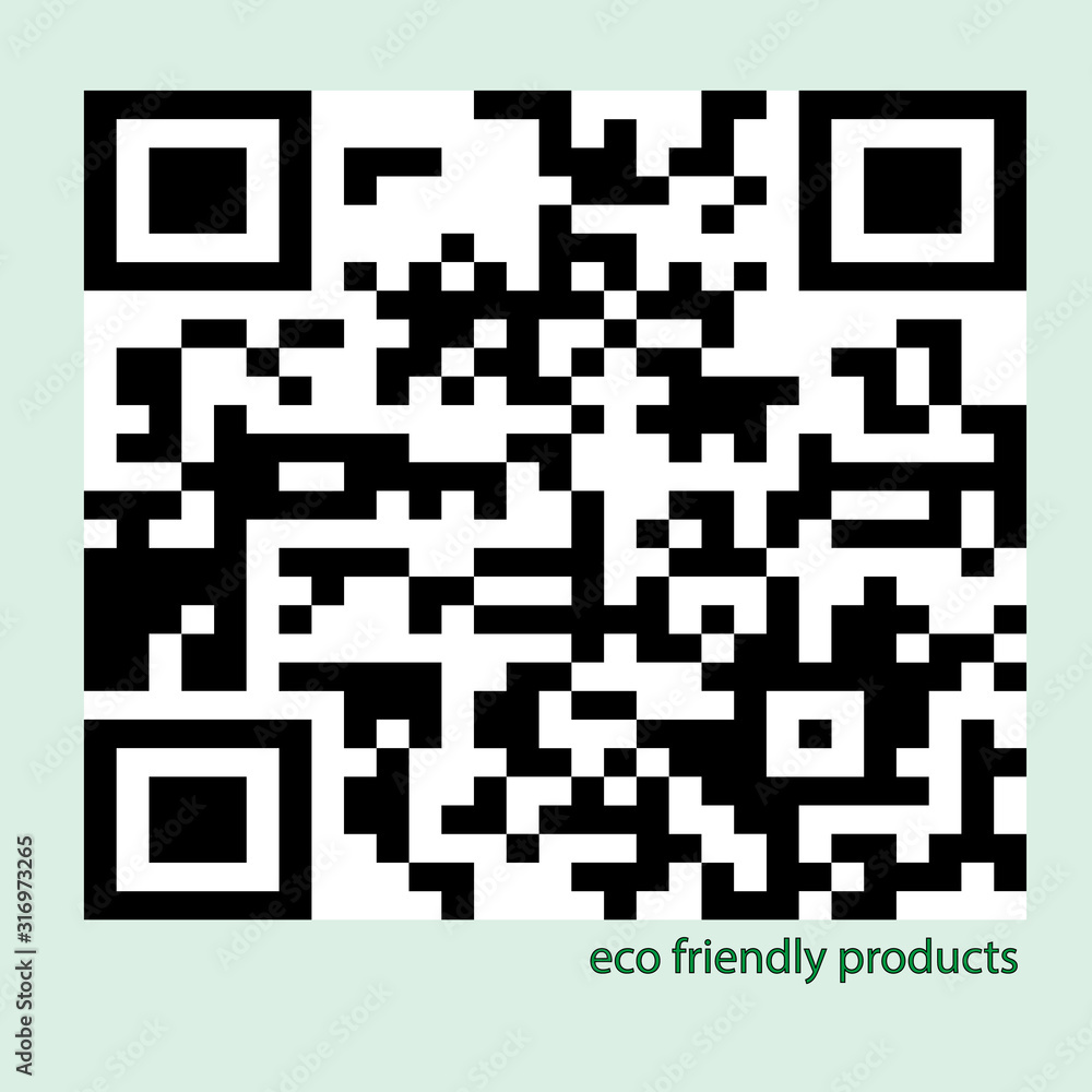 eco friendly products, international standards, qr code vector scan