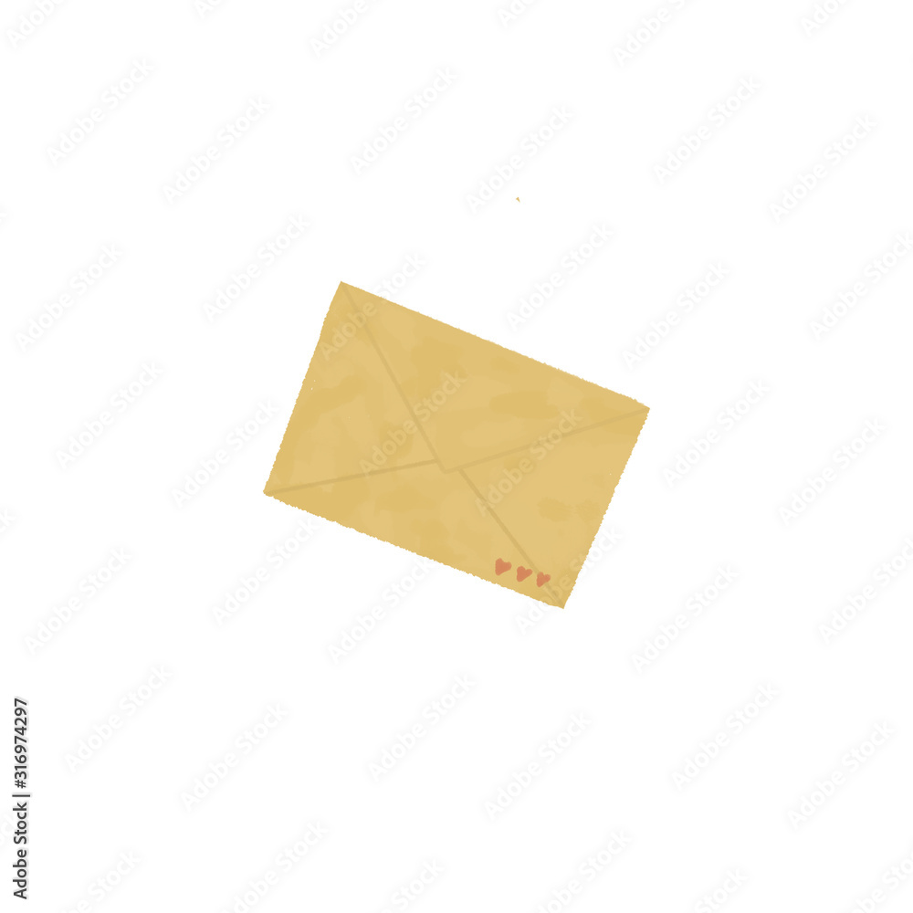 minimalistic old envelope isolated on white background minimalistic old envelope isolated on white background