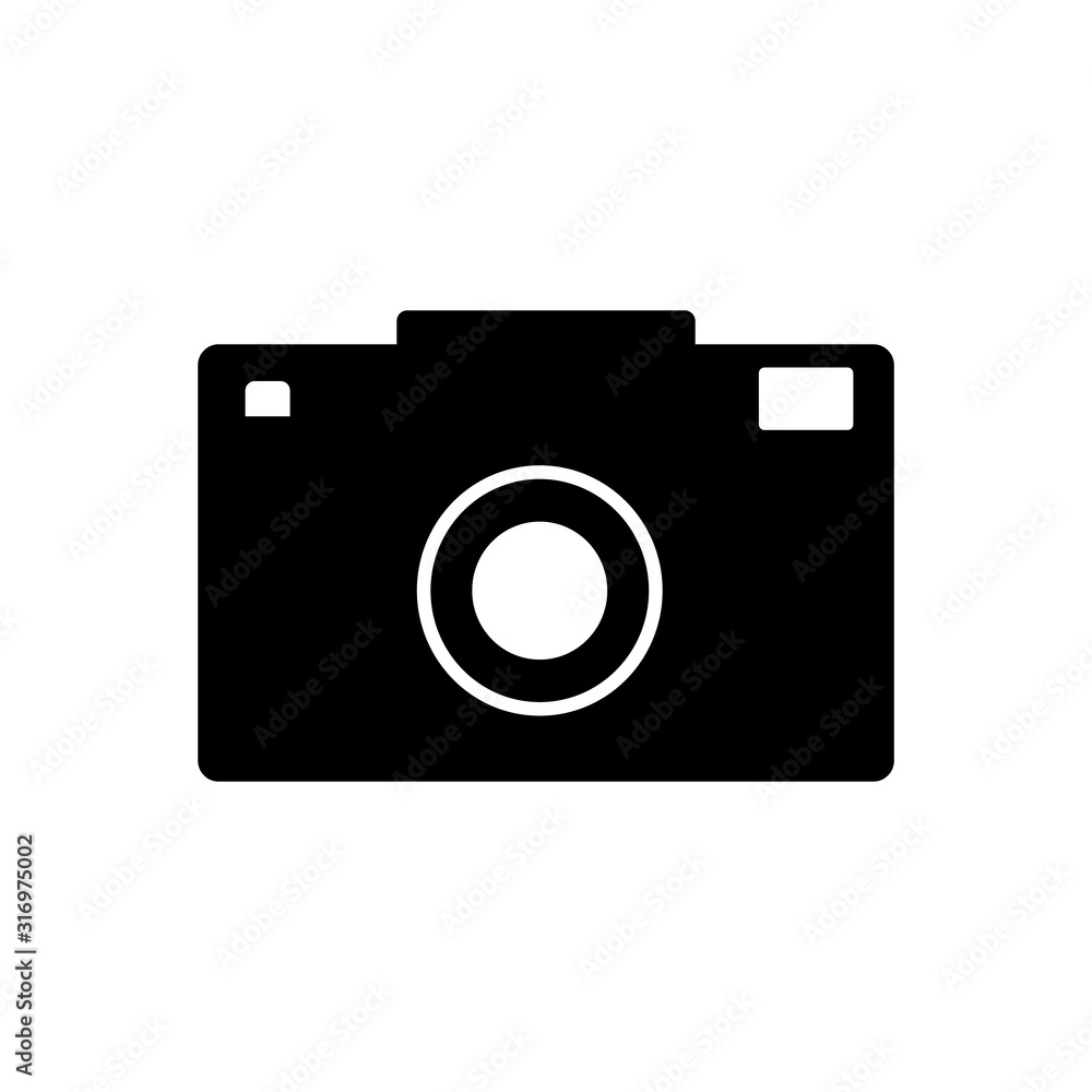 Camera icon on a white background. vector
