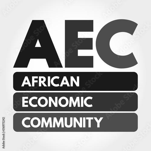 AEC - African Economic Community acronym, business concept background