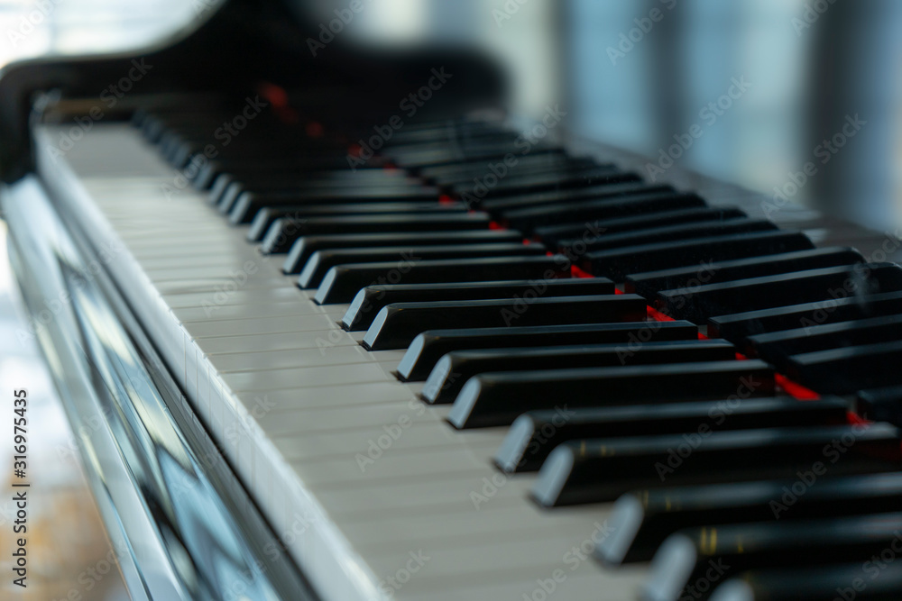 harmony, symphonic, elegance, performance, pop, closeup, instrumental,  entertainment, interior, acoustic, band, song, lines, design, grunge, jazz,  piano, music, musical, classical, instrument, key, ke foto de Stock | Adobe  Stock