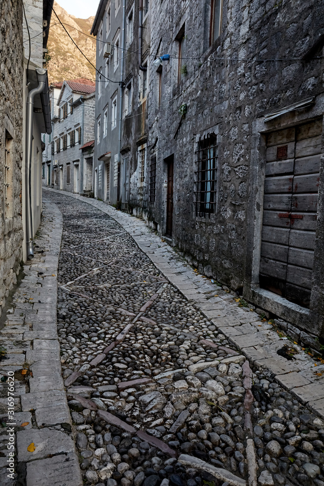 Alleys And Narrow Street Of Old Town Perast, Montenegro. Alleys And Narrow Street Of Old Town Perast, Montenegro.