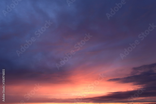 Fototapeta Naklejka Na Ścianę i Meble -  Bright palette of colors of the twilight sky at sunset