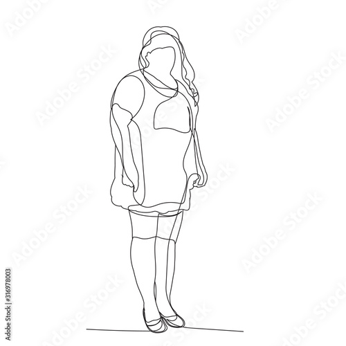 isolated  continuous line drawing  woman