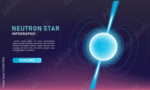 Infographic template for business and science. Modern Neutron Star banner vector.