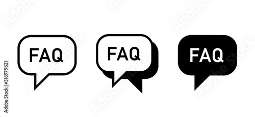FAQ vector flat icon sign vector design.