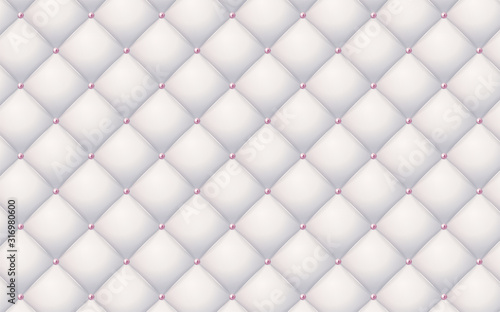 Vector abstract upholstery or white pearl leather texture sofa background and pearl for antique furniture decoration (close up)