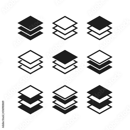 Set of Layers icon sign vector design.