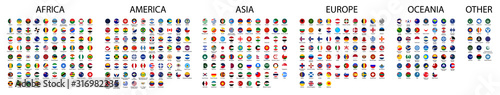 Fotografie, Tablou Flag of world. Vector icons