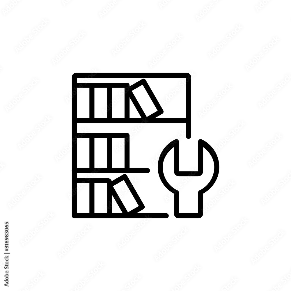 library setting icon design line style. Perfect for application, web, logo and presentation template library setting icon design line style. Perfect for application, web, logo and presentation template