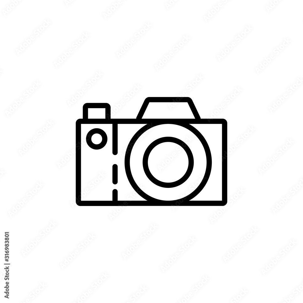 camera icon design line style. Perfect for application, web, logo and presentation template