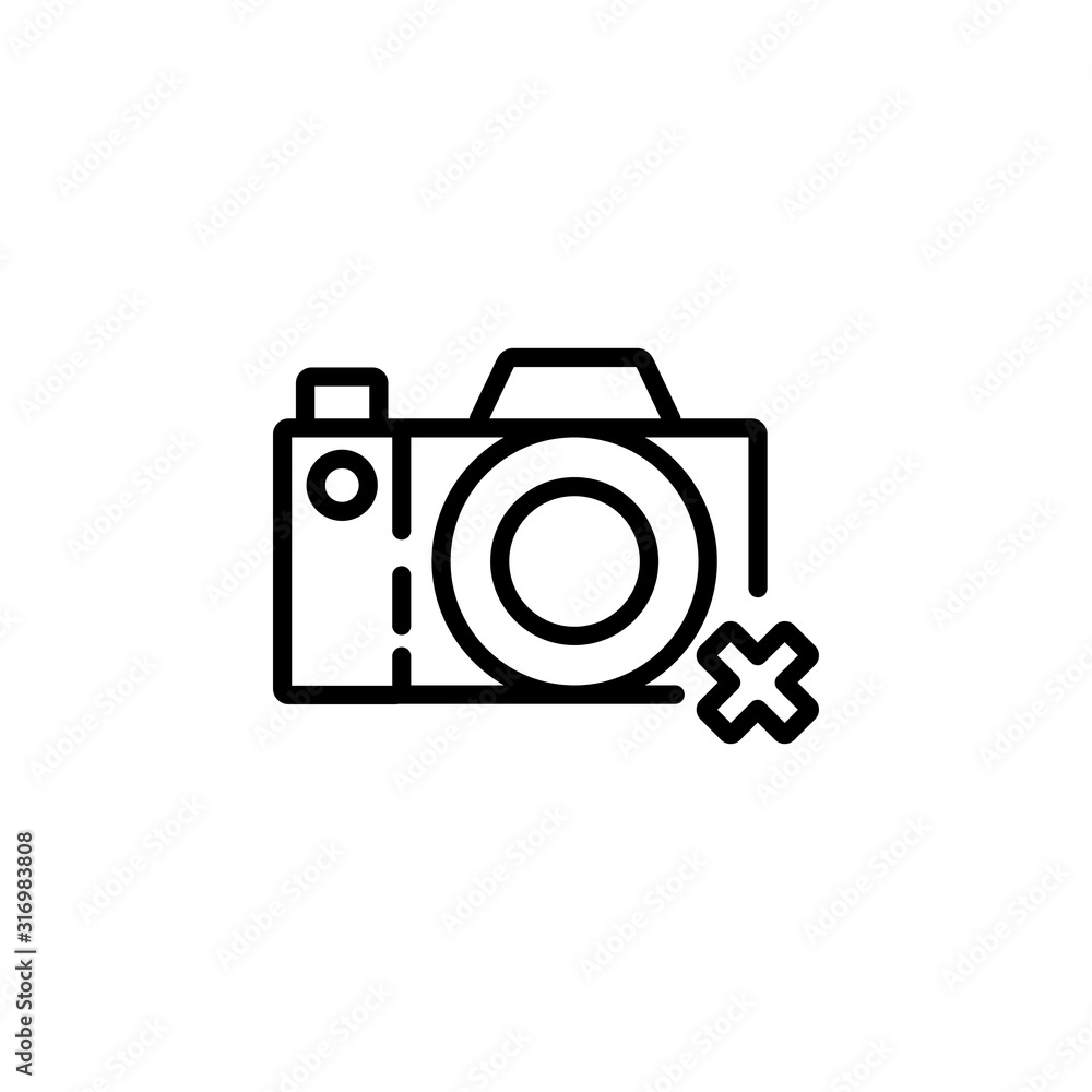 disable camera icon design line style. Perfect for application, web, logo and presentation template disable camera icon design line style. Perfect for application, web, logo and presentation template