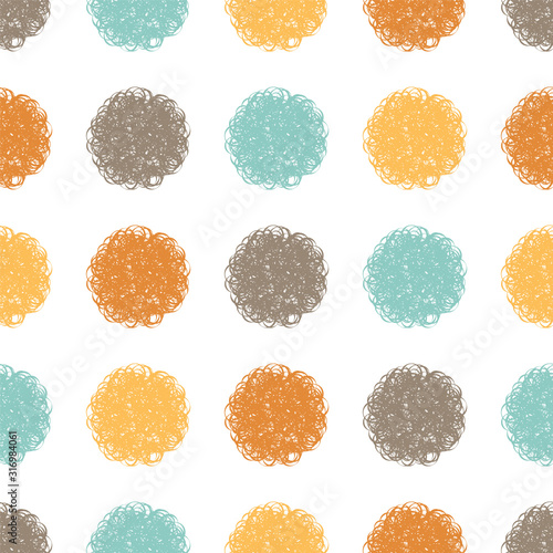 Polka dot doodle geometric vector seamless pattern.