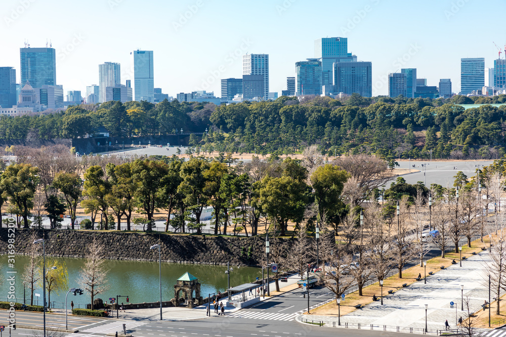 Obraz premium (東京都ｰ都市風景)ラウンジから見る皇居側風景１