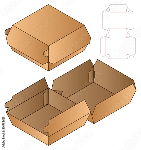 Box packaging die cut template design. 3d mock-up