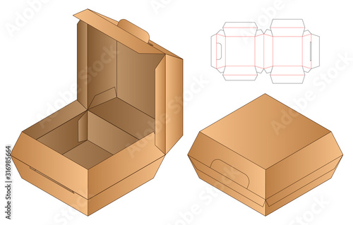 Box packaging die cut template design. 3d mock-up