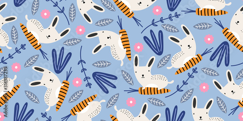 Rabbit and floral drawing s...
