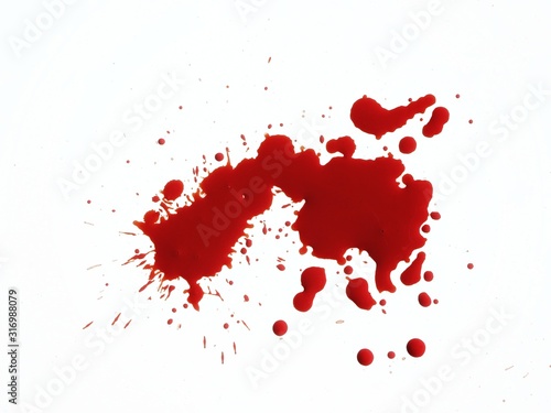 red paint splash isolated on white background