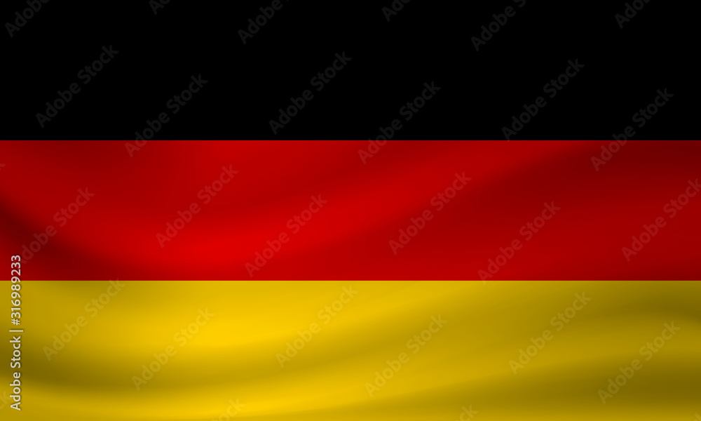 Naklejka premium Waving flag of Germany. Vector illustration