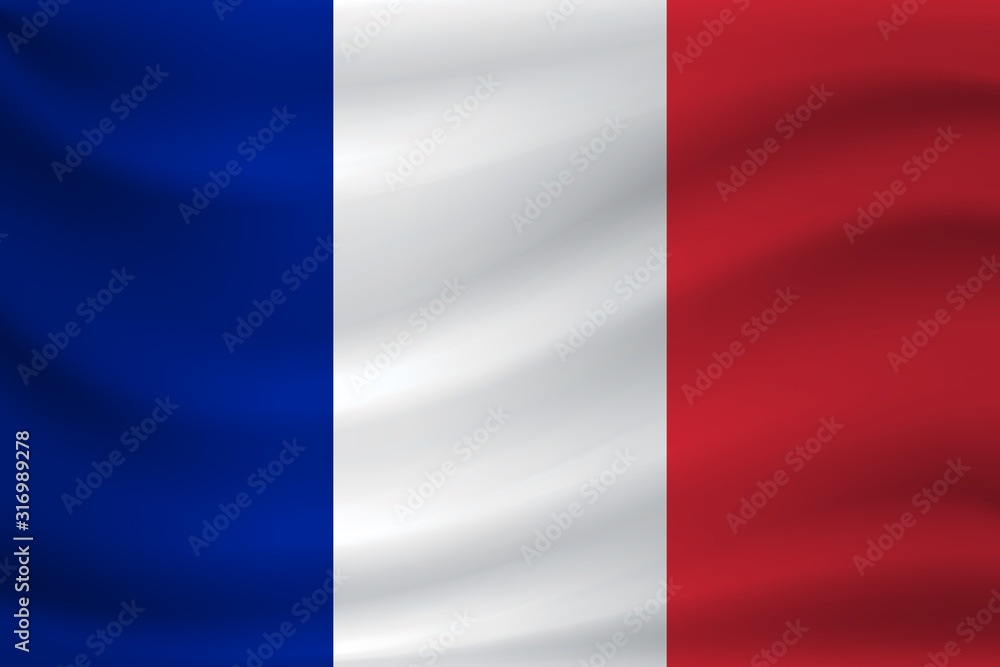 Waving flag of France. Vector illustration Waving flag of France. Vector illustration