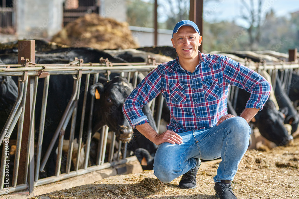 Portrait of a man on livestock ranches. Portrait of a man on livestock ranches.
