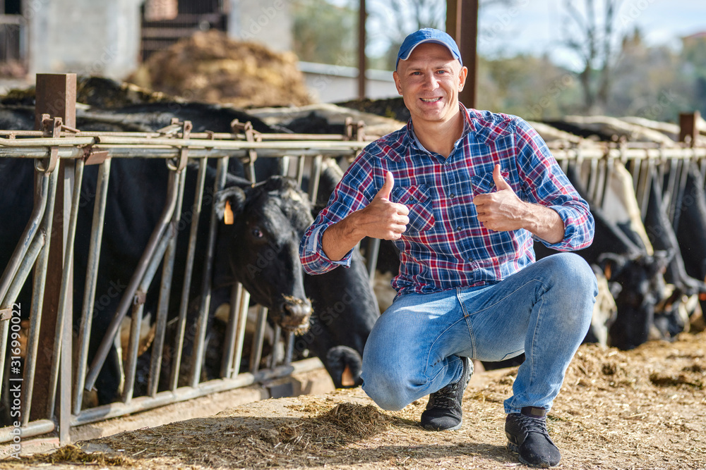 Portrait of a man on livestock ranches. Portrait of a man on livestock ranches.