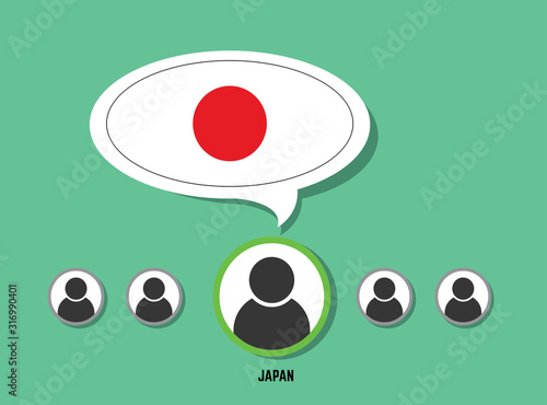 vectorial, language education and speech bubble-Japan