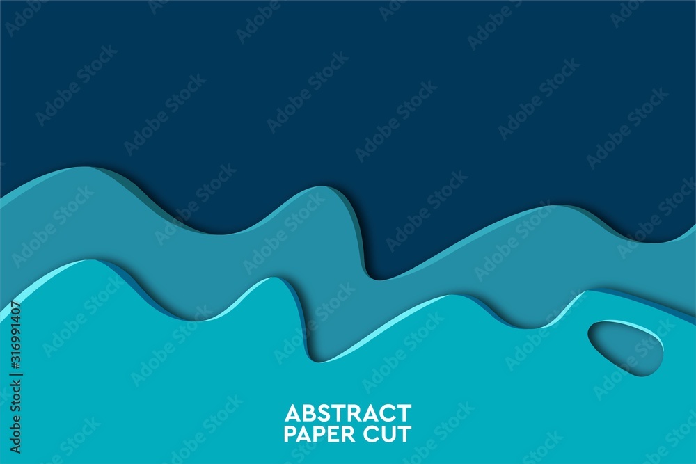 Blue wave abstract geometric background vector illustration, web banner design, discount card, promotion, flyer layout, ad, advertisement, printing media.