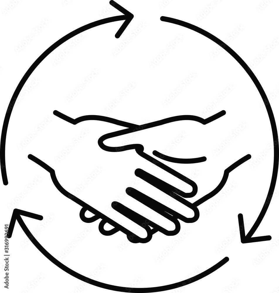 Obraz premium mutual help icon, vector line 