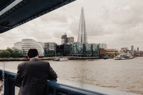 Man in London Bridge photo