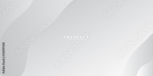 Grey white abstract background with liquid wave gradient color for presentation design. Suit for business, corporate, institution, conference, party, festive, seminar, and talks.