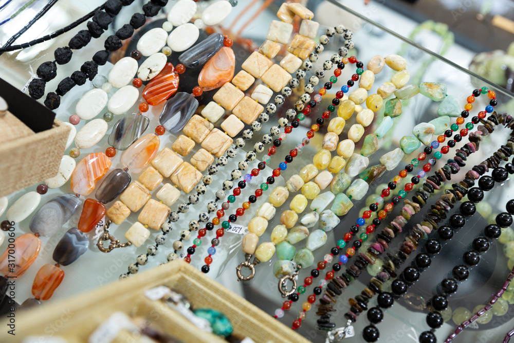 Necklaces made of semiprecious stones