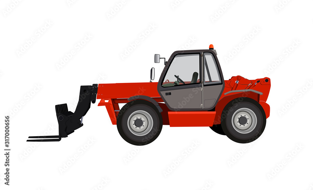 illustration of a mechanical loader isolated on a white background