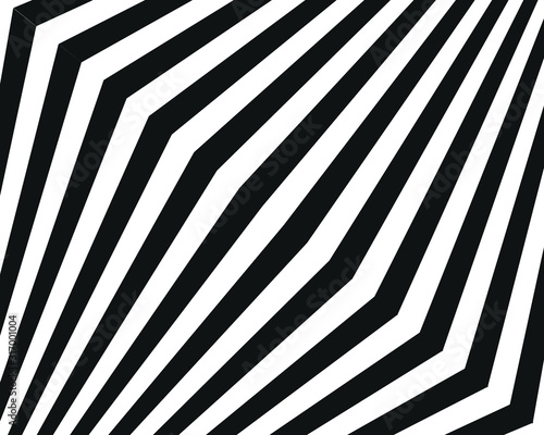 : Digital image with a psychedelic stripes Wave design black and white. Optical art background. Texture with wavy, curves lines. Vector illustration